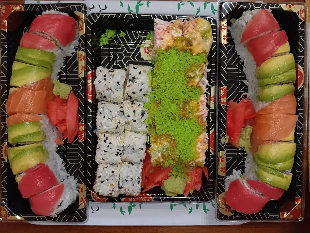 Rainbow Rolls Philly Roll & Kasabi Roll Add Crunch